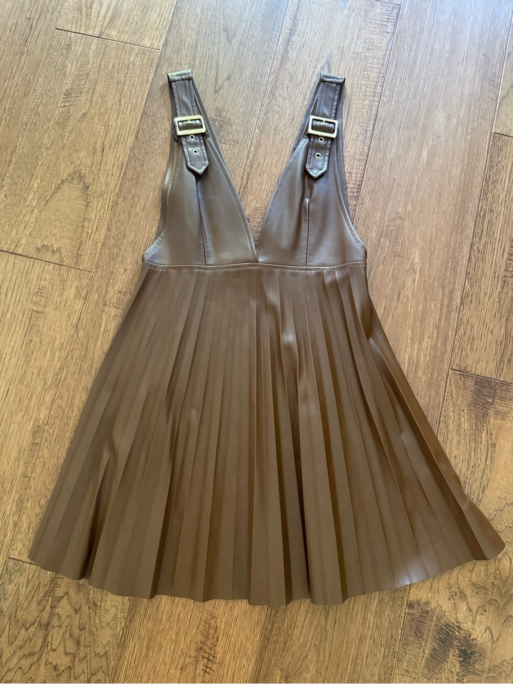 Zara  - Brown faux leather dress